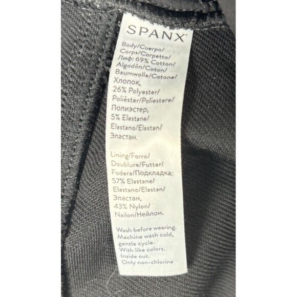 SPANX Jean-ish Jeggings Ankle Denim Leggings Black Size Large Faux Pockets - Picture 8 of 8
